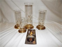 Vntg Wolfard Hand Blown Glass Oil Lamps