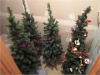 Lot of (4) 4ft tall Christmas trees (basement)