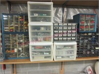 (9) Smaller nut cabinets full of misc (basement)