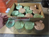 Lot of vintage organizer jars (basement)