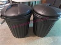 Lot of 2 larger trash cans (in basement)