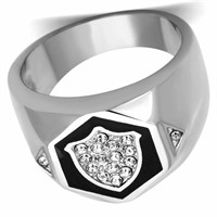 Nice White Sapphire Shield Men's Ring