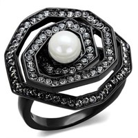 6mm White Pearl Topaz Fashion Ring
