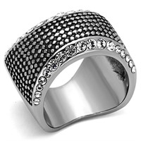 Trendy White Sapphire High Polish Ring
