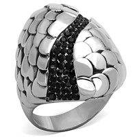 Trendy Onyx Pave High Polish Ring