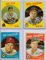 (10) 1959 Topps Baseball Cards: Slaughter, Robins