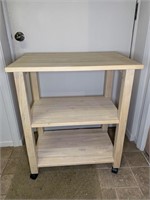 3 Shelf Solid Wood Kitchen Cart