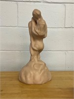 Vintage Statue of Nude Kissing Couple in Ceramic