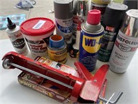 Lot of Caulk, WD-40, Spray Paint, and More