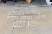 Lot of 9 Wire Shelves and Baskets