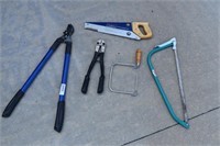 Lot of 5 Saws, Trimmers, and Bolt Cutters