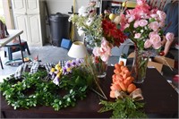 Large Lot of Silk Flowers