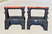 Pair of Fold Out Plastic Sawhorses