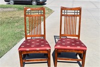 Pair of Wood Dining Room Chairs