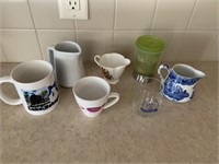 Lot of 7 Ceamers and Coffee Cup