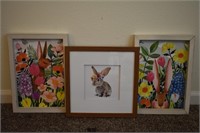 Lot of 3 Bunny Rabbit Prints