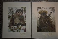 Lot of 2 Cheryl Baker Fantasy Owl Prints