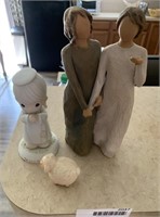 Lot of 3 Precious Moment and Willow Tree Figures