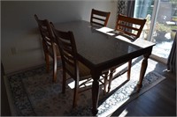 Granite Top Kitchen Table W/ Four Chairs