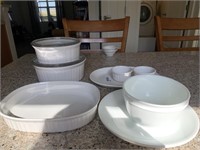 Lot of 10 White Dishes