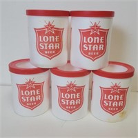 (5) LONE STAR BEER Can Holder Styrofoam Koozie