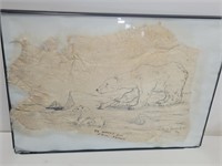 Polar Bear Drawing On Rabbit Hide 1981