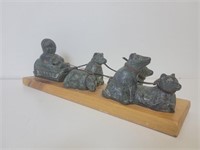 Wolf Original Sculpture Inuit & Dog Team