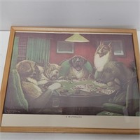 Vtg Dogs Playing Poker "Waterloo" Print