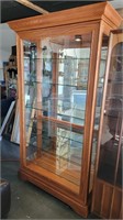 Lighted Curio Display Cabinet Front Sliding Door *