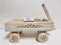 Small Decorative Wooden Floral Wagon