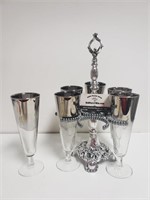 VTG MCM L&L WMC 6 Silver Ombre Champagne Glasses