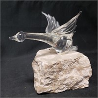 Winnipeg Canada Canadian Goose on Rock Figurine