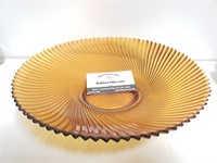 VTG MCM Made in France "17" Amber Glass Swirl