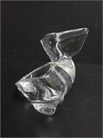 Vtg Crystal Glass Pelican Candy Nut Dish