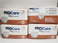 (4) PKG ProCare XL Adult Absorbent Underwear