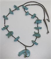 (LG) Sterling Silver and Turquoise Heishi Necklace
