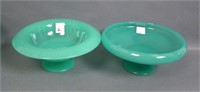 Two N'Wood Jade Green # 654/656 Compotes