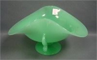 Fenton Jade Green # 1604 Dolphin 2 Sided Compote