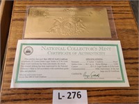 22kt Gold 2004 $2 Gold Certificate