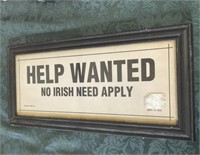 100 YEAR OLD  HELP WANTED SIGN