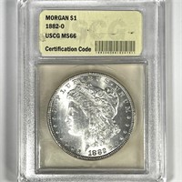 1882-O Morgan Silver Dollar USCG - MS66