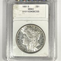 1881-S Morgan Silver Dollar BCGS - MS63