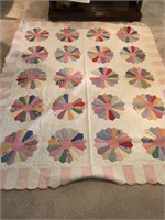 1935 handmade quilt white and pink