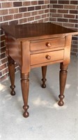 Walnut 2-drawer nightstand, early