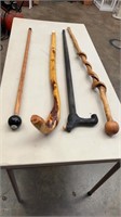 Group of 4 Walking Sticks/Canes