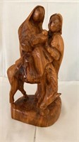 Mary, Joseph, Baby Jesus Carved Wood 10x6