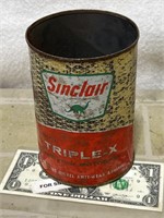 Vintage Sinclair motor oil 1 quart tin