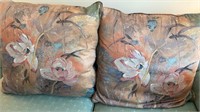 Large Flower Bird Decorative Pillows 20x20