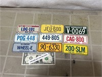 Vintage miniature tin license plate lot