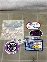 Vintage snowmobile decal and patch lot Old style